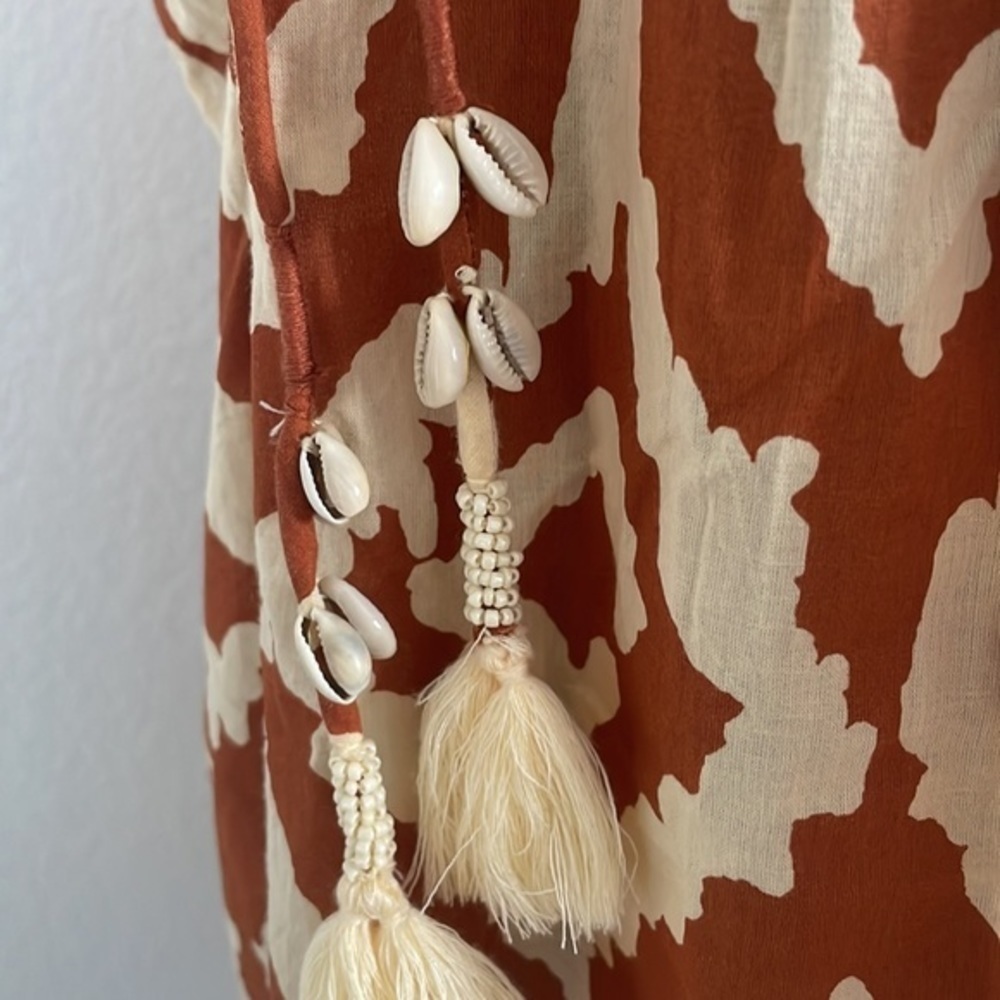 NWT Haute Hippie Seashell Tribal Beaded Flowy Strap Top 0016 - Picture 3 of 10